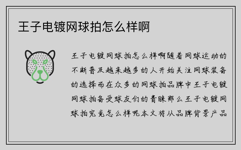 王子电镀网球拍怎么样啊